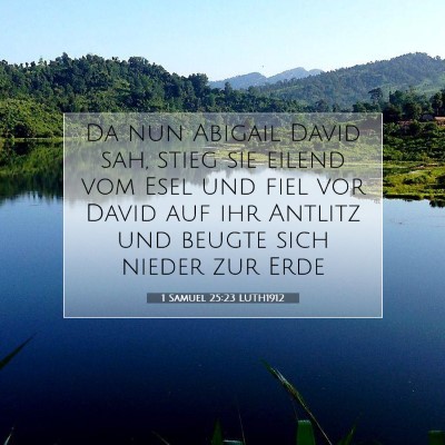 Picture 07 - 1 Samuel 25:23 LUTH1912 - Da nun Abigail David sah, stieg sie eilend vom - Bible Verse Picture