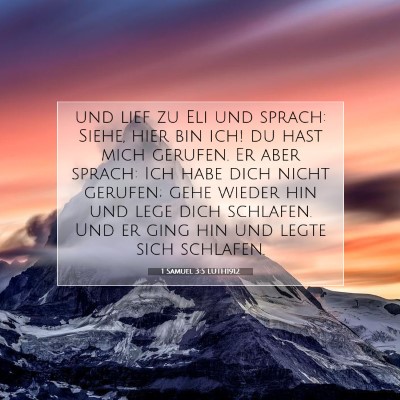 Picture 07 - 1 Samuel 3:5 LUTH1912 - und lief zu Eli und sprach: Siehe, hier bin ich! - Bible Verse Picture