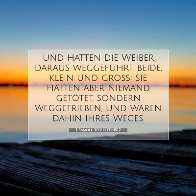 Picture 07 - 1 Samuel 30:2 LUTH1912 - und hatten die Weiber daraus weggeführt, beide, - Bible Verse Picture