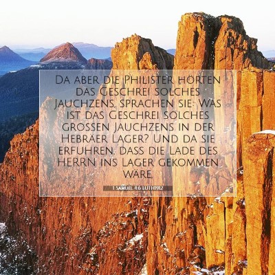 Picture 07 - 1 Samuel 4:6 LUTH1912 - Da aber die Philister hörten das Geschrei - Bible Verse Picture