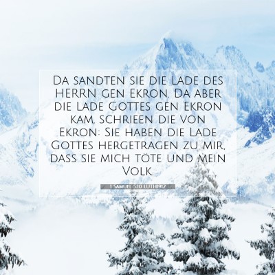 Picture 07 - 1 Samuel 5:10 LUTH1912 - Da sandten sie die Lade des HERRN gen Ekron. Da - Bible Verse Picture