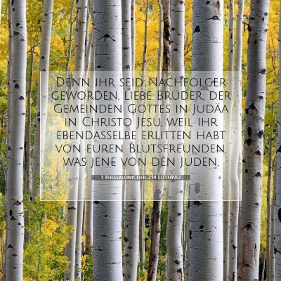 Picture 07 - 1 Thessalonicher 2:14 LUTH1912 - Denn ihr seid Nachfolger geworden, liebe Brüder, - Bible Verse Picture