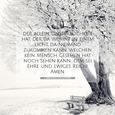 Picture 07 - 1 Timotheus 6:16 LUTH1912 - der allein Unsterblichkeit hat, der da wohnt in - Bible Verse Picture