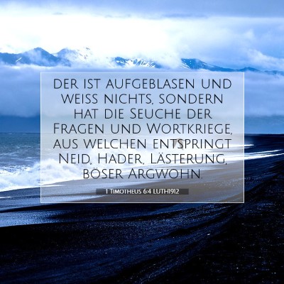 Picture 07 - 1 Timotheus 6:4 LUTH1912 - der ist aufgeblasen und weiß nichts, sondern hat - Bible Verse Picture