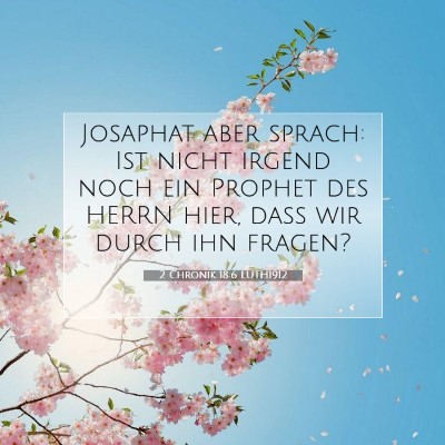 Picture 07 - 2 Chronik 18:6 LUTH1912 - Josaphat aber sprach: Ist nicht irgend noch ein - Bible Verse Picture