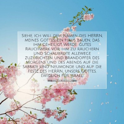 Picture 07 - 2 Chronik 2:4 LUTH1912 - Siehe, ich will dem Namen des HERRN, meines - Bible Verse Picture