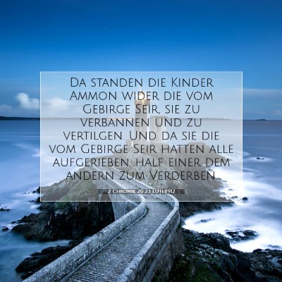 Picture 07 - 2 Chronik 20:23 LUTH1912 - Da standen die Kinder Ammon wider die vom Gebirge - Bible Verse Picture