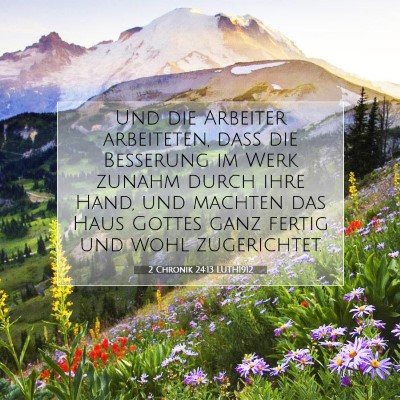 Picture 07 - 2 Chronik 24:13 LUTH1912 - Und die Arbeiter arbeiteten, daß die Besserung - Bible Verse Picture