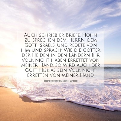 Picture 07 - 2 Chronik 32:17 LUTH1912 - Auch schrieb er Briefe, Hohn zu sprechen dem - Bible Verse Picture