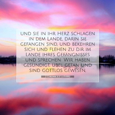 Picture 07 - 2 Chronik 6:37 LUTH1912 - und sie in ihr Herz schlagen in dem Lande, darin - Bible Verse Picture
