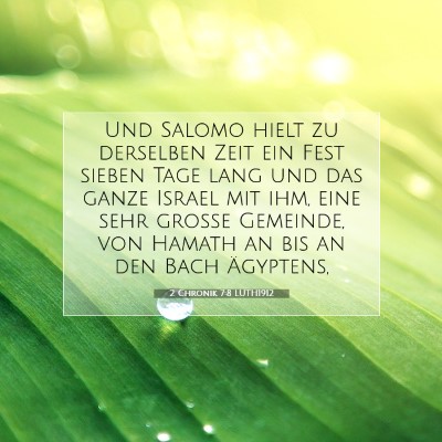 Picture 07 - 2 Chronik 7:8 LUTH1912 - Und Salomo hielt zu derselben Zeit ein Fest - Bible Verse Picture