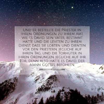 Picture 07 - 2 Chronik 8:14 LUTH1912 - Und er bestellte die Priester in ihren Ordnungen - Bible Verse Picture