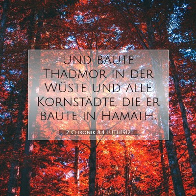 Picture 07 - 2 Chronik 8:4 LUTH1912 - und baute Thadmor in der Wüste und alle - Bible Verse Picture