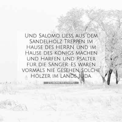 Picture 07 - 2 Chronik 9:11 LUTH1912 - Und Salomo ließ aus dem Sandelholz Treppen im - Bible Verse Picture