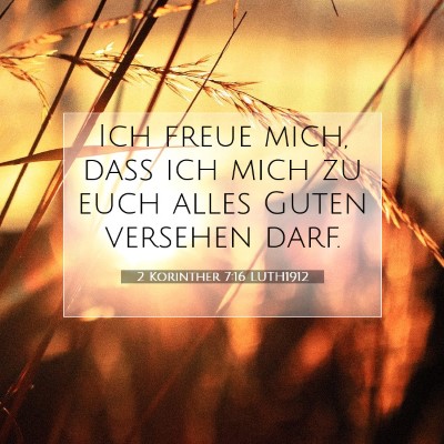 Picture 07 - 2 Korinther 7:16 LUTH1912 - Ich freue mich, daß ich mich zu euch alles Guten - Bible Verse Picture