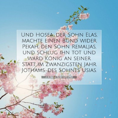 Picture 07 - 2 Könige 15:30 LUTH1912 - Und Hosea, der Sohn Elas, machte einen Bund wider - Bible Verse Picture