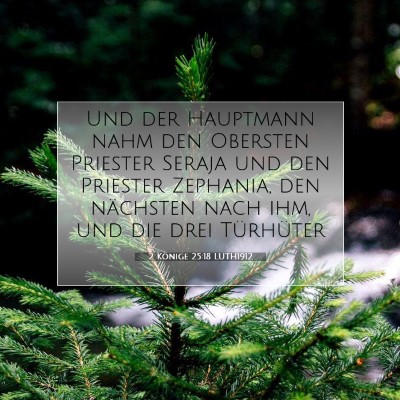 Picture 07 - 2 Könige 25:18 LUTH1912 - Und der Hauptmann nahm den Obersten Priester - Bible Verse Picture