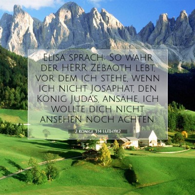 Picture 07 - 2 Könige 3:14 LUTH1912 - Elisa sprach: So wahr der HERR Zebaoth lebt, vor - Bible Verse Picture