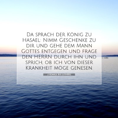 Picture 07 - 2 Könige 8:8 LUTH1912 - Da sprach der König zu Hasael: Nimm Geschenke zu - Bible Verse Picture