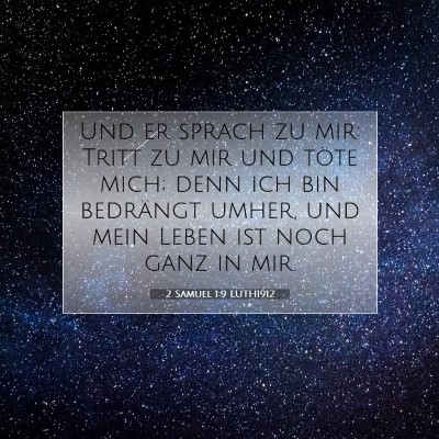 Picture 07 - 2 Samuel 1:9 LUTH1912 - Und er sprach zu mir: Tritt zu mir und töte - Bible Verse Picture