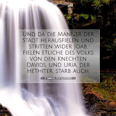 Picture 07 - 2 Samuel 11:17 LUTH1912 - Und da die Männer der Stadt herausfielen und - Bible Verse Picture