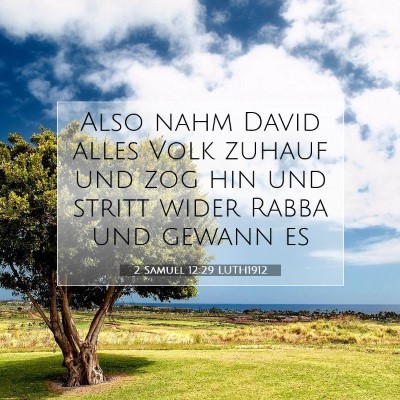 Picture 07 - 2 Samuel 12:29 LUTH1912 - Also nahm David alles Volk zuhauf und zog hin und - Bible Verse Picture