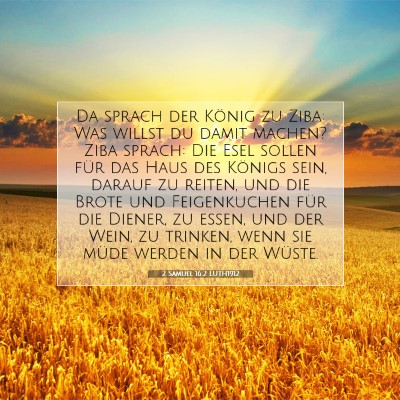 Picture 07 - 2 Samuel 16:2 LUTH1912 - Da sprach der König zu Ziba: Was willst du damit - Bible Verse Picture