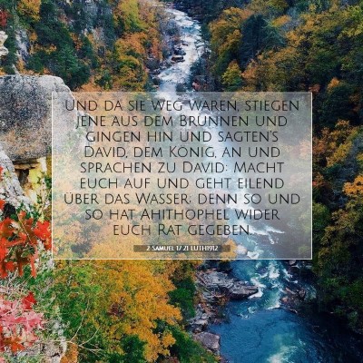 Picture 07 - 2 Samuel 17:21 LUTH1912 - Und da sie weg waren, stiegen jene aus dem - Bible Verse Picture