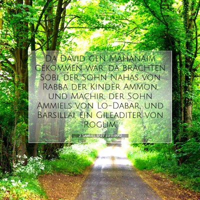 Picture 07 - 2 Samuel 17:27 LUTH1912 - Da David gen Mahanaim gekommen war, da brachten - Bible Verse Picture