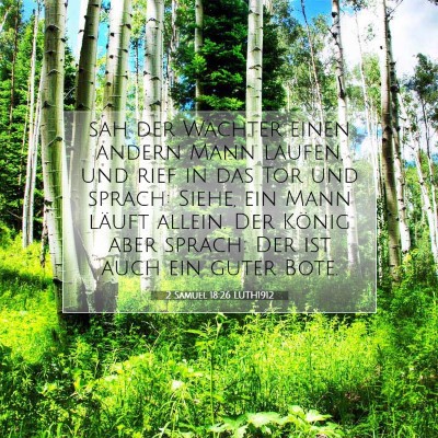 Picture 07 - 2 Samuel 18:26 LUTH1912 - sah der Wächter einen andern Mann laufen, und - Bible Verse Picture