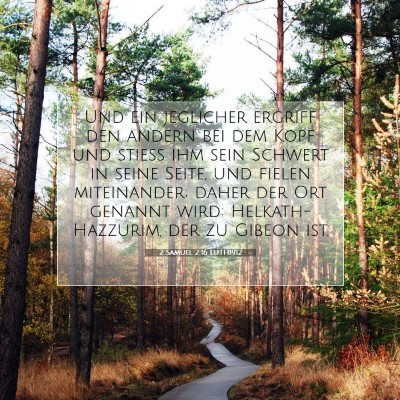 Picture 07 - 2 Samuel 2:16 LUTH1912 - Und ein jeglicher ergriff den andern bei dem Kopf - Bible Verse Picture