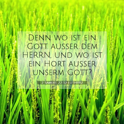 Picture 07 - 2 Samuel 22:32 LUTH1912 - Denn wo ist ein Gott außer dem HERRN, und wo ist - Bible Verse Picture
