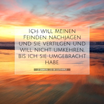 Picture 07 - 2 Samuel 22:38 LUTH1912 - Ich will meinen Feinden nachjagen und sie - Bible Verse Picture