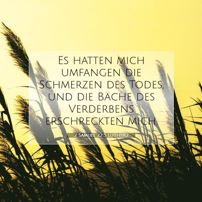 Picture 07 - 2 Samuel 22:5 LUTH1912 - Es hatten mich umfangen die Schmerzen des Todes, - Bible Verse Picture