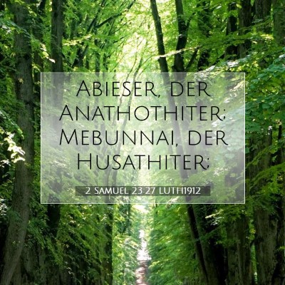 Picture 07 - 2 Samuel 23:27 LUTH1912 - Abieser, der Anathothiter; Mebunnai, der - Bible Verse Picture