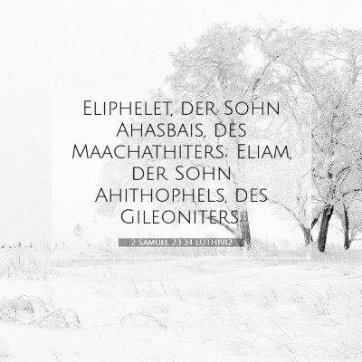 Picture 07 - 2 Samuel 23:34 LUTH1912 - Eliphelet, der Sohn Ahasbais, des Maachathiters; - Bible Verse Picture