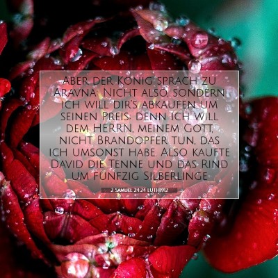 Picture 07 - 2 Samuel 24:24 LUTH1912 - Aber der König sprach zu Aravna: Nicht also, - Bible Verse Picture
