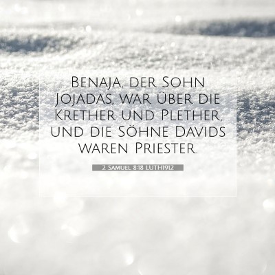 Picture 07 - 2 Samuel 8:18 LUTH1912 - Benaja, der Sohn Jojadas, war über die Krether - Bible Verse Picture