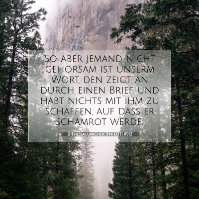 Picture 07 - 2 Thessalonicher 3:14 LUTH1912 - So aber jemand nicht gehorsam ist unserm Wort, - Bible Verse Picture