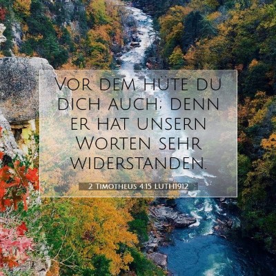 Picture 07 - 2 Timotheus 4:15 LUTH1912 - Vor dem hüte du dich auch; denn er hat unsern - Bible Verse Picture