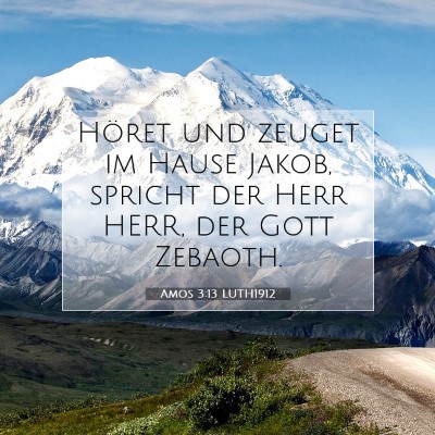 Picture 07 - Amos 3:13 LUTH1912 - Höret und zeuget im Hause Jakob, spricht der - Bible Verse Picture