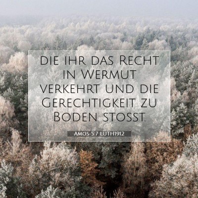 Picture 07 - Amos 5:7 LUTH1912 - die ihr das Recht in Wermut verkehrt und die - Bible Verse Picture