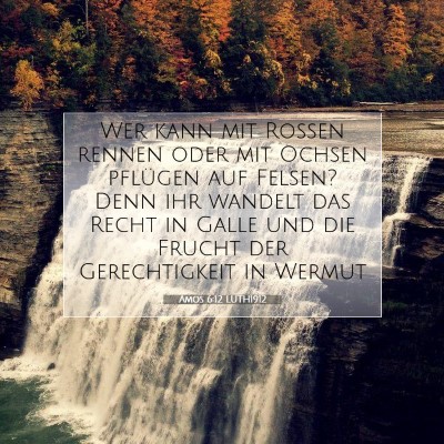 Picture 07 - Amos 6:12 LUTH1912 - Wer kann mit Rossen rennen oder mit Ochsen - Bible Verse Picture
