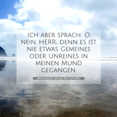 Picture 07 - Apostelgeschichte 11:8 LUTH1912 - Ich aber sprach: O nein, HERR; denn es ist nie - Bible Verse Picture