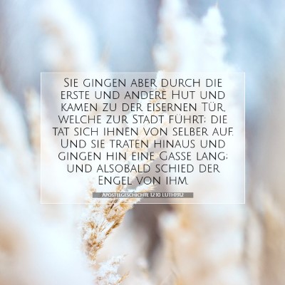 Picture 07 - Apostelgeschichte 12:10 LUTH1912 - Sie gingen aber durch die erste und andere Hut - Bible Verse Picture