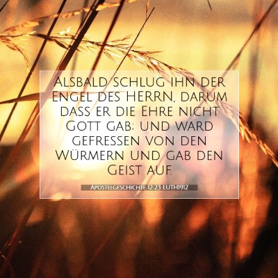 Picture 07 - Apostelgeschichte 12:23 LUTH1912 - Alsbald schlug ihn der Engel des HERRN, darum - Bible Verse Picture