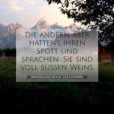 Picture 07 - Apostelgeschichte 2:13 LUTH1912 - Die andern aber hatten's ihren Spott und - Bible Verse Picture