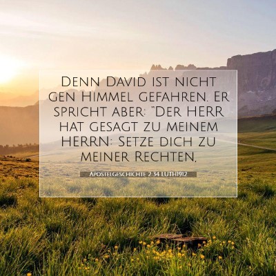 Picture 07 - Apostelgeschichte 2:34 LUTH1912 - Denn David ist nicht gen Himmel gefahren. Er - Bible Verse Picture