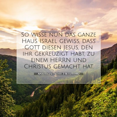 Picture 07 - Apostelgeschichte 2:36 LUTH1912 - So wisse nun das ganze Haus Israel gewiß, daß - Bible Verse Picture