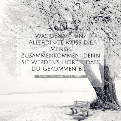 Picture 07 - Apostelgeschichte 21:22 LUTH1912 - Was denn nun? Allerdinge muß die Menge - Bible Verse Picture